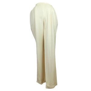 Vintage 80s Mod Preppy Cream High Waisted Pleated Straight Leg Trouser Pants